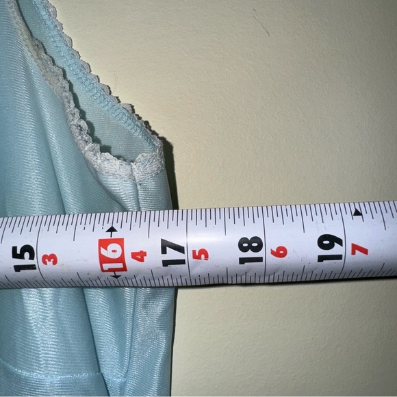 Women’s Vintage Baby Blue Vintage Slip Lace Rose Details Lingerie Dress No Size - Picture 14 of 16